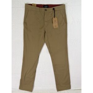 New Across The Pond Pants Mens 34x32 Beige Cornstalk Slim Fit Stretch Chino